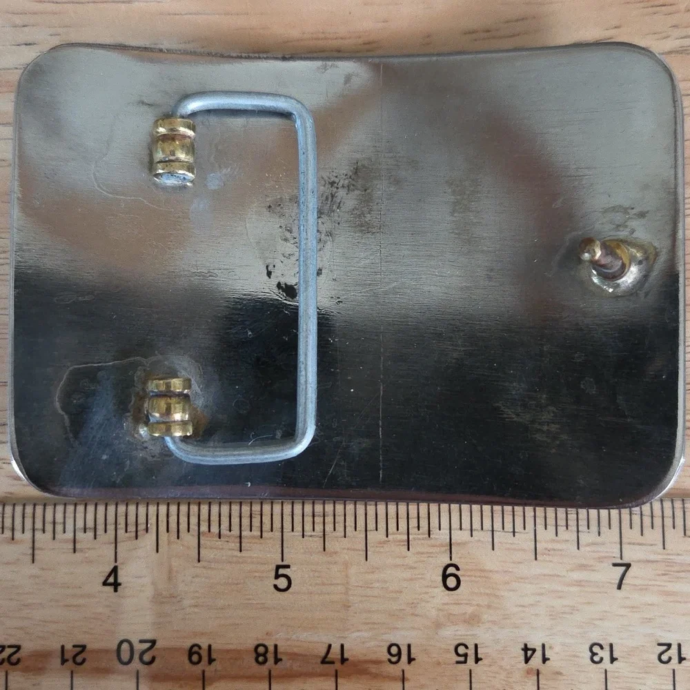 Juchipila Horse Western Belt Buckle Silver Tone‎ Rectangular